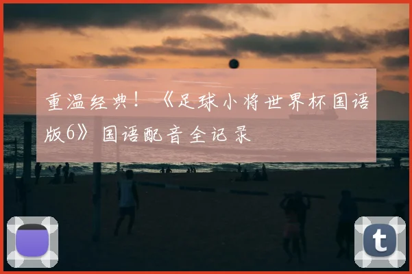 重温经典！《足球小将世界杯国语版6》国语配音全记录